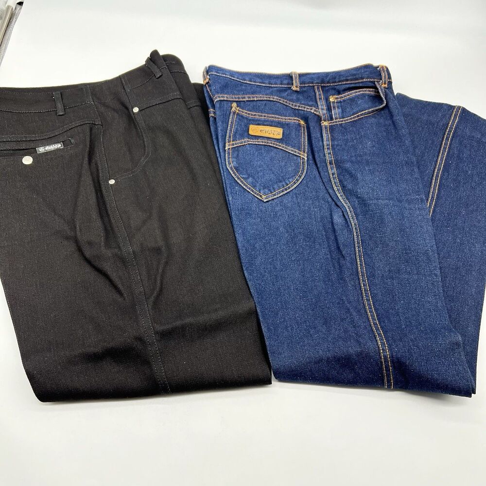 VTG Lot of 2 70's Women's 1970s P.S. Gitano Jeans High Rise Dark Wash Sz 14-NOS